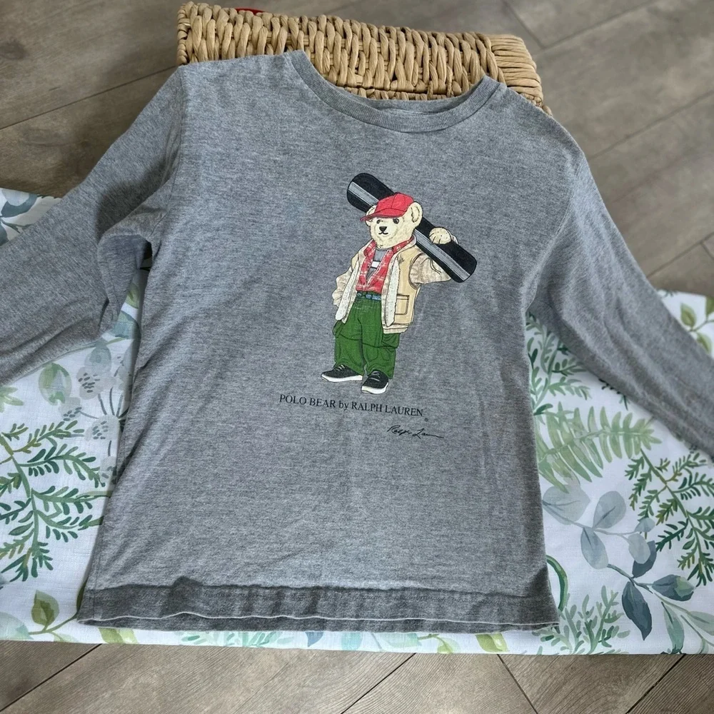 Vintage Polo Ralph Lauren Polo Bear Shirt Snowboarding Bear Boys Size 7